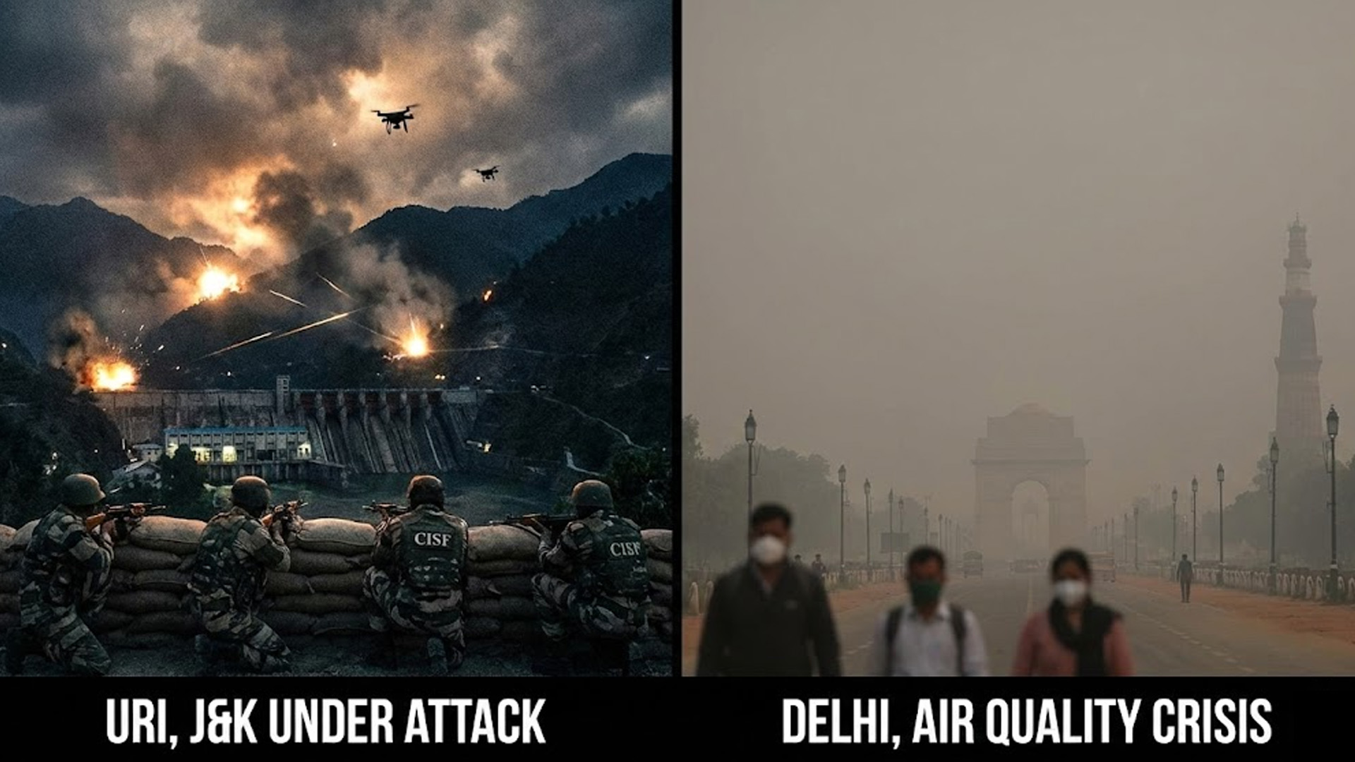 Pakistan attempted to target the Uri hydro plant during Operation Sindoor but CISF foiled the attack. Meanwhile, air pollution worsens across major Indian cities, with experts warning of severe health impacts.