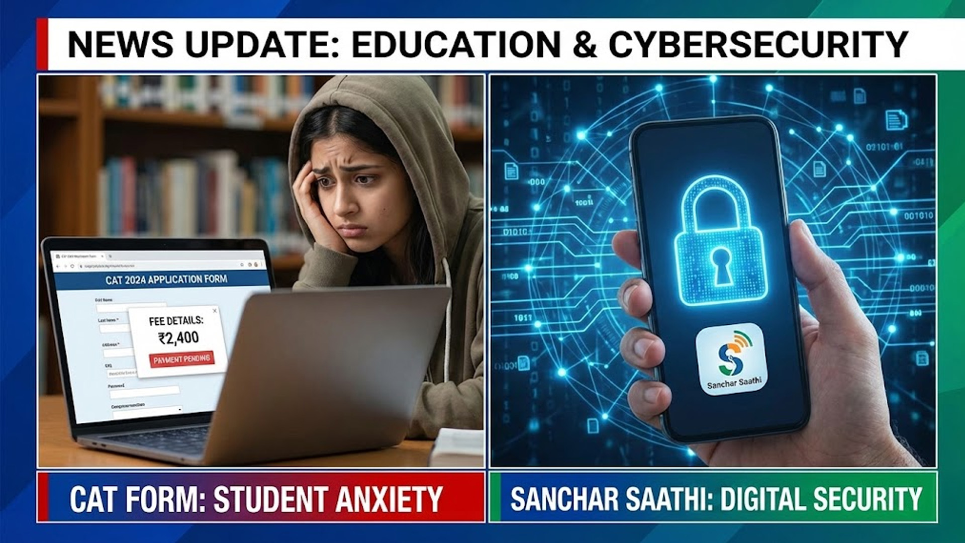 CAT 2025 fee increased sharply, while the government mandates the Sanchar Saathi cyber-security app on all new smartphones — know what changes for students and users.